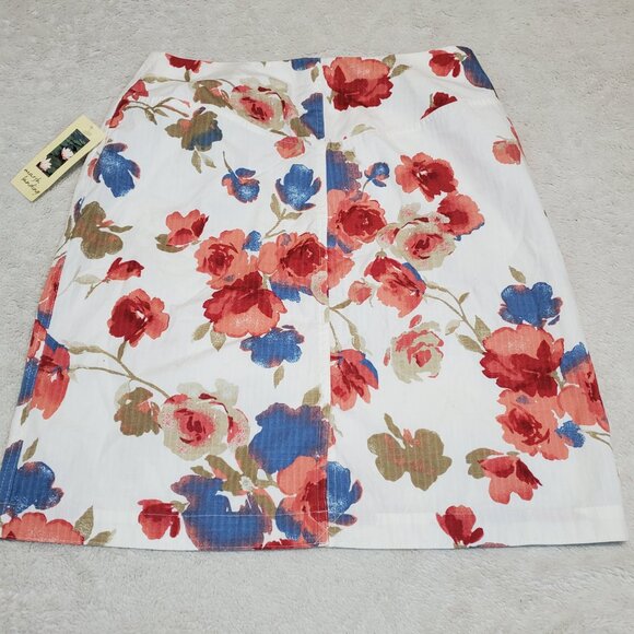 NWT Marsh Landing‎ White Red Blue Floral Cottagecore Romantic Top Skirt Set L 10 - Picture 10 of 16